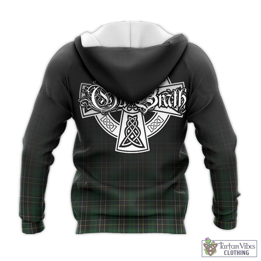 Tartan Vibes Clothing MacAlpin Tartan Knitted Hoodie Featuring Alba Gu Brath Family Crest Celtic Inspired