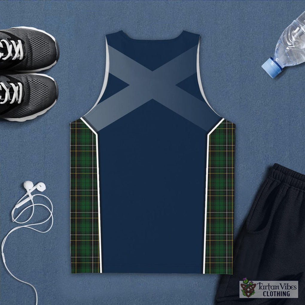 Tartan Vibes Clothing MacAlpin Tartan Men's Tanks Top with Family Crest and Scottish Thistle Vibes Sport Style