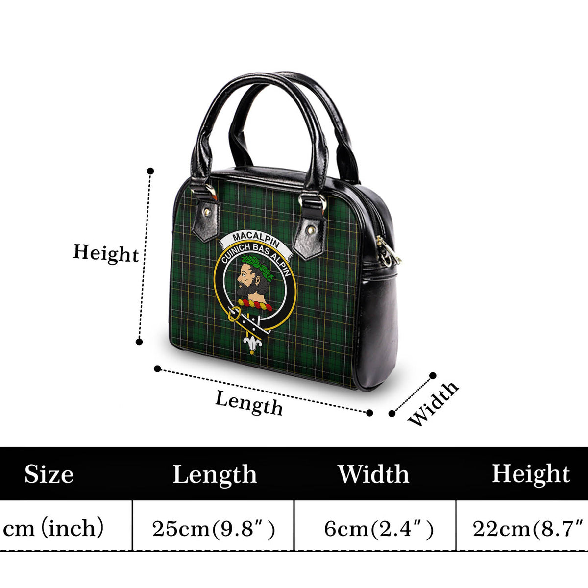 MacAlpine (MacAlpin) Tartan Shoulder Handbags with Family Crest - Tartan Vibes Clothing