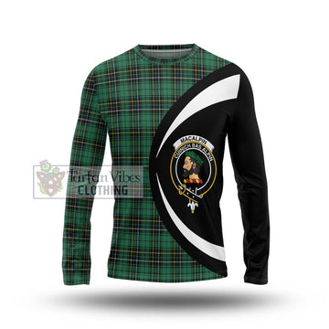 MacAlpin Ancient Tartan Long Sleeve T-Shirt with Family Crest Circle Style