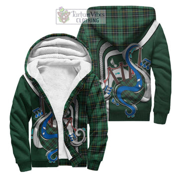 MacAlpin Ancient Tartan Sherpa Hoodie with Epic Bagpipe Style