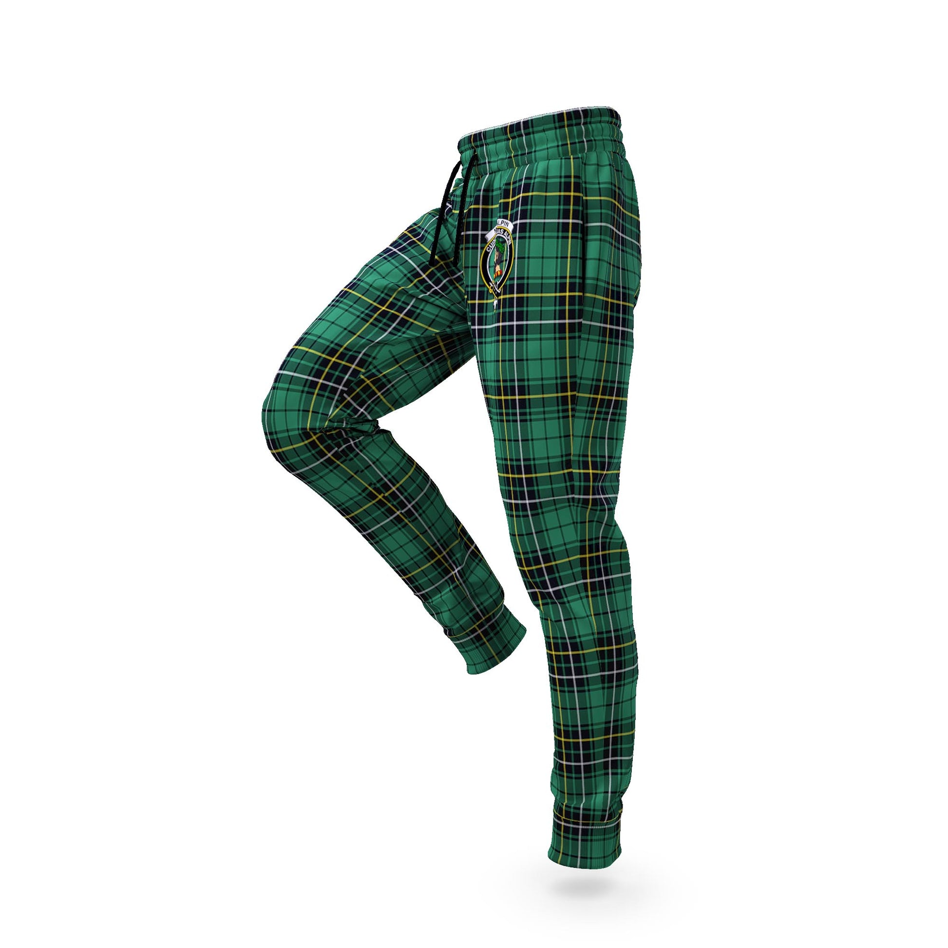 MacAlpin Ancient Tartan Joggers Pants with Family Crest S - Tartan Vibes Clothing