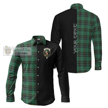 MacAlpin Ancient Tartan Long Sleeve Button Shirt with Family Crest and Half Of Me Style