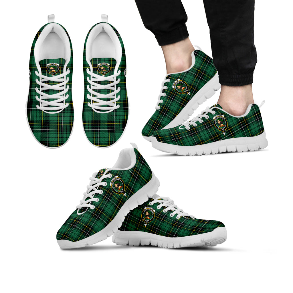 MacAlpin Ancient Tartan Sneakers with Family Crest Kid's Sneakers - Tartan Vibes Clothing