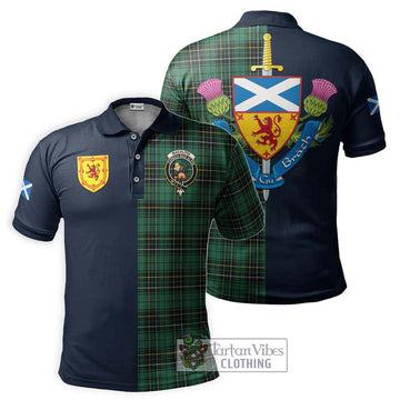 MacAlpin Ancient Tartan Polo Shirt Alba with Scottish Lion Royal Arm Half Style