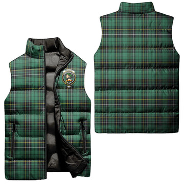 MacAlpin Ancient Tartan Sleeveless Puffer Jacket with Family Crest
