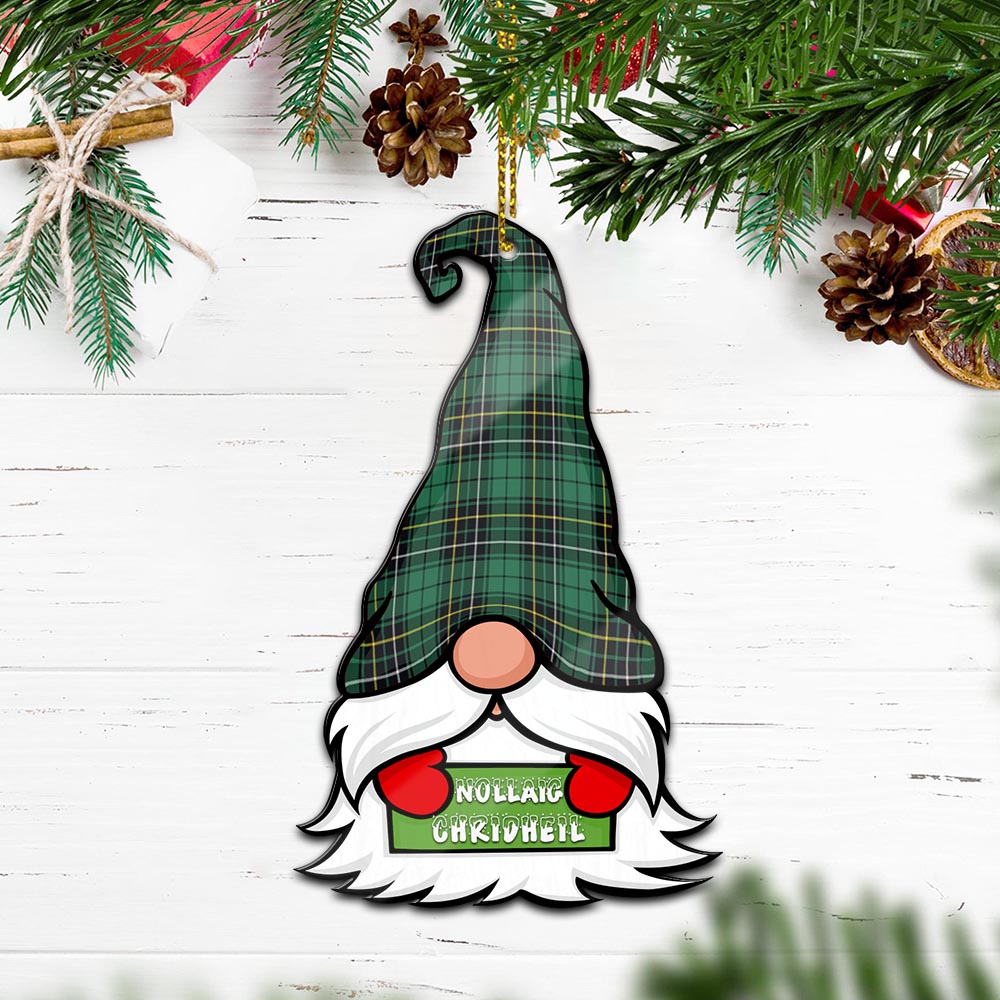 MacAlpin Ancient Gnome Christmas Ornament with His Tartan Christmas Hat Wood Ornament - Tartanvibesclothing