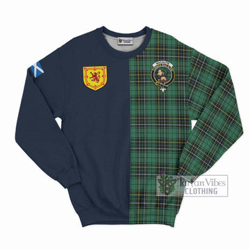 MacAlpin Ancient Tartan Sweatshirt Alba with Scottish Lion Royal Arm Half Style