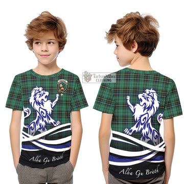 MacAlpin Ancient Tartan Kid T-Shirt with Alba Gu Brath Regal Lion Emblem