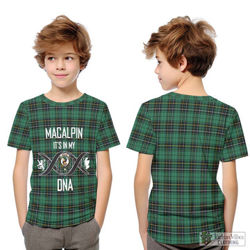 MacAlpin Ancient Tartan Kid T-Shirt with Family Crest DNA In Me Style