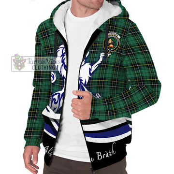 MacAlpin Ancient Tartan Sherpa Hoodie with Alba Gu Brath Regal Lion Emblem