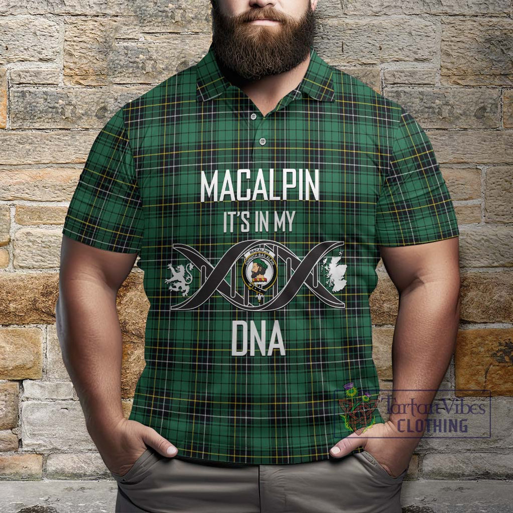 MacAlpin Ancient Tartan Polo Shirt with Family Crest DNA In Me Style Kid - Tartanvibesclothing Shop