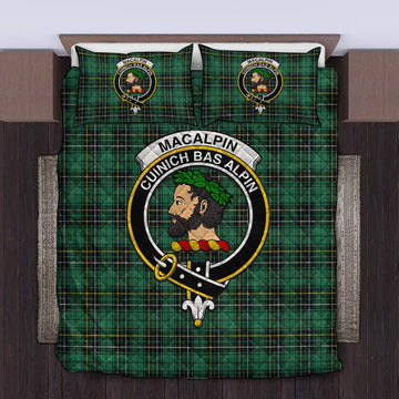 MacAlpin Ancient Tartan Quilt Bed Set with Family Crest