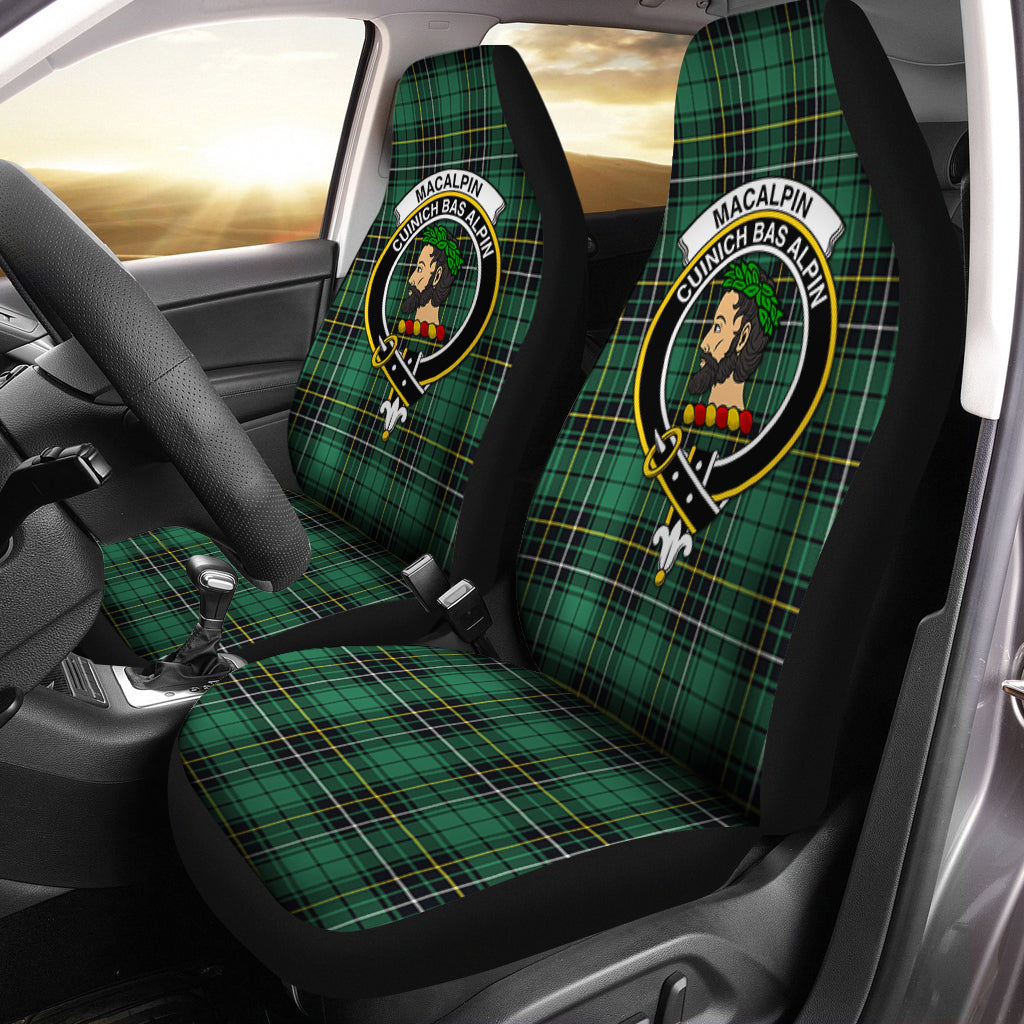 MacAlpin Ancient Tartan Car Seat Cover with Family Crest One Size - Tartanvibesclothing