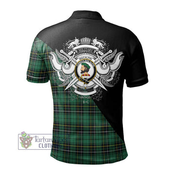 MacAlpin Ancient Tartan Polo Shirt with Family Crest and Military Logo Style