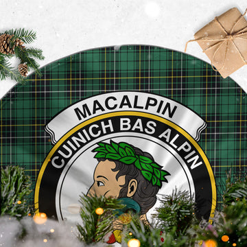 MacAlpin Ancient Tartan Christmas Tree Skirt with Family Crest