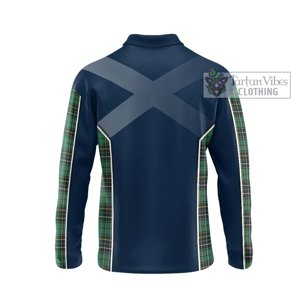 MacAlpin Ancient Tartan Long Sleeve Polo Shirt with Family Crest and Lion Rampant Vibes Sport Style - Tartan Vibes Clothing