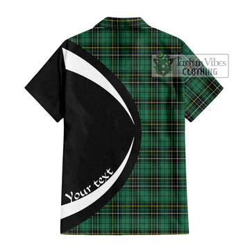 MacAlpin Ancient Tartan Short Sleeve Button Up with Family Crest Circle Style