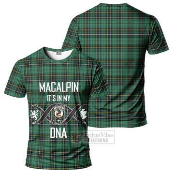 MacAlpin Ancient Tartan T-Shirt with Family Crest DNA In Me Style