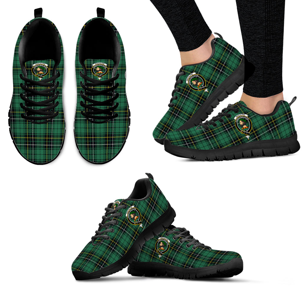 MacAlpin Ancient Tartan Sneakers with Family Crest - Tartan Vibes Clothing