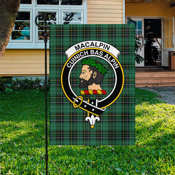 MacAlpin Ancient Tartan Flag with Family Crest