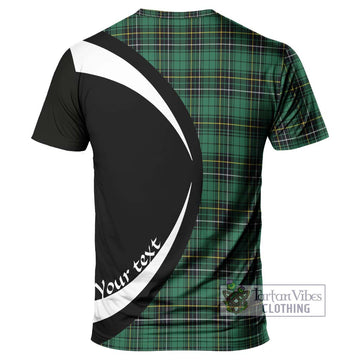 MacAlpin Ancient Tartan T-Shirt with Family Crest Circle Style