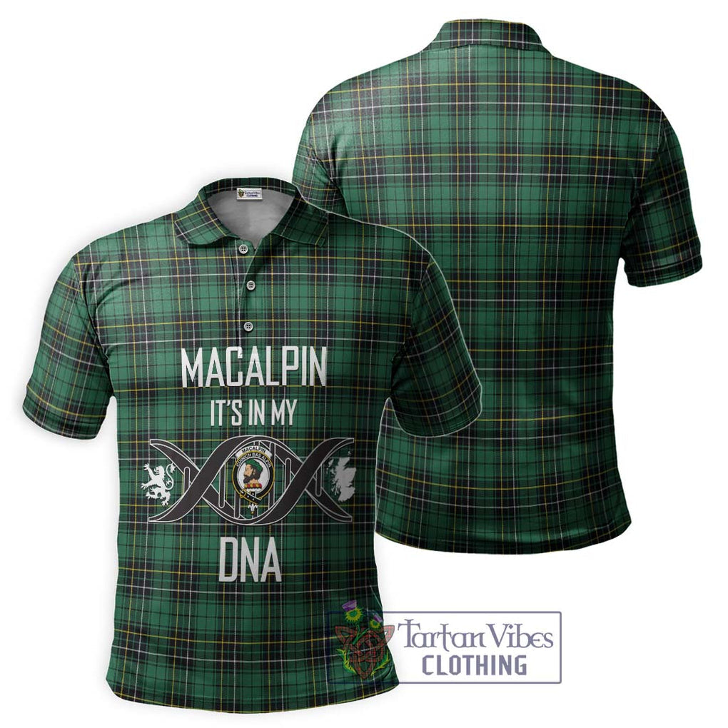 MacAlpin Ancient Tartan Polo Shirt with Family Crest DNA In Me Style - Tartanvibesclothing Shop