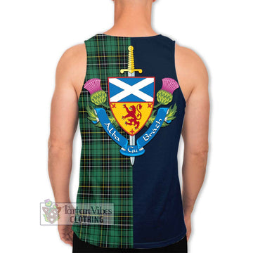 MacAlpin Ancient Tartan Men's Tank Top Alba with Scottish Lion Royal Arm Half Style