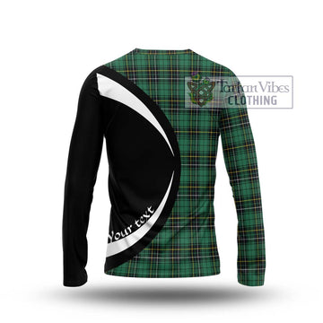 MacAlpin Ancient Tartan Long Sleeve T-Shirt with Family Crest Circle Style