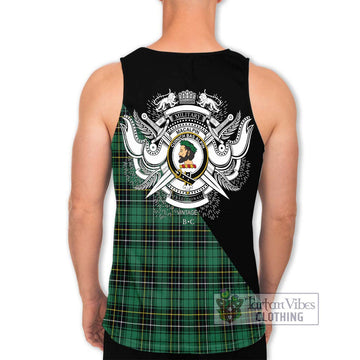 MacAlpin Ancient Tartan Men's Tank Top with Family Crest and Military Logo Style