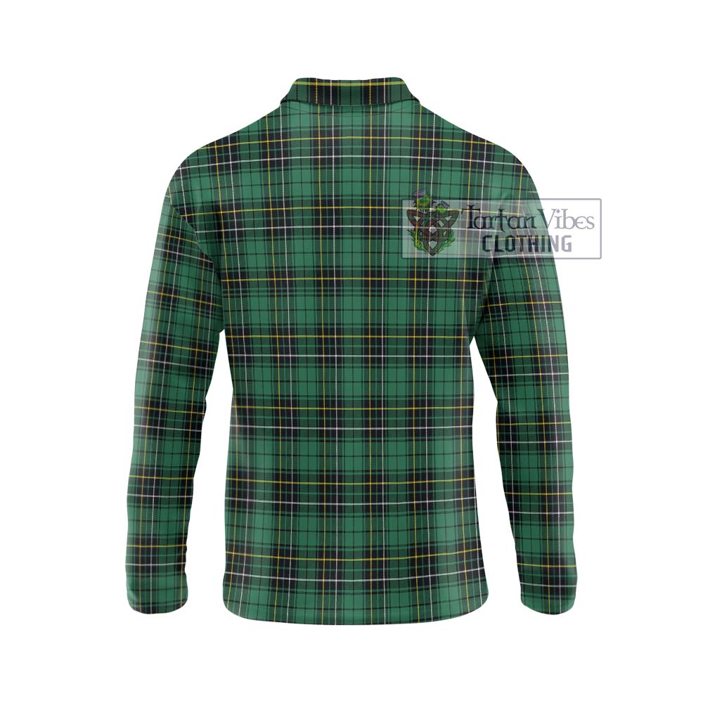 MacAlpin Ancient Tartan Long Sleeve Polo Shirt with Family Crest DNA In Me Style - Tartanvibesclothing Shop