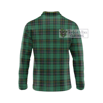 MacAlpin Ancient Tartan Long Sleeve Polo Shirt with Family Crest DNA In Me Style