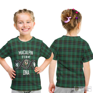 MacAlpin Ancient Tartan Kid T-Shirt with Family Crest DNA In Me Style