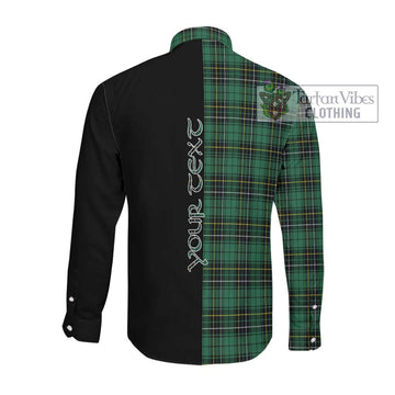 MacAlpin Ancient Tartan Long Sleeve Button Shirt with Family Crest and Half Of Me Style