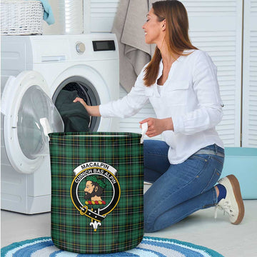 MacAlpin Ancient Tartan Laundry Basket with Family Crest