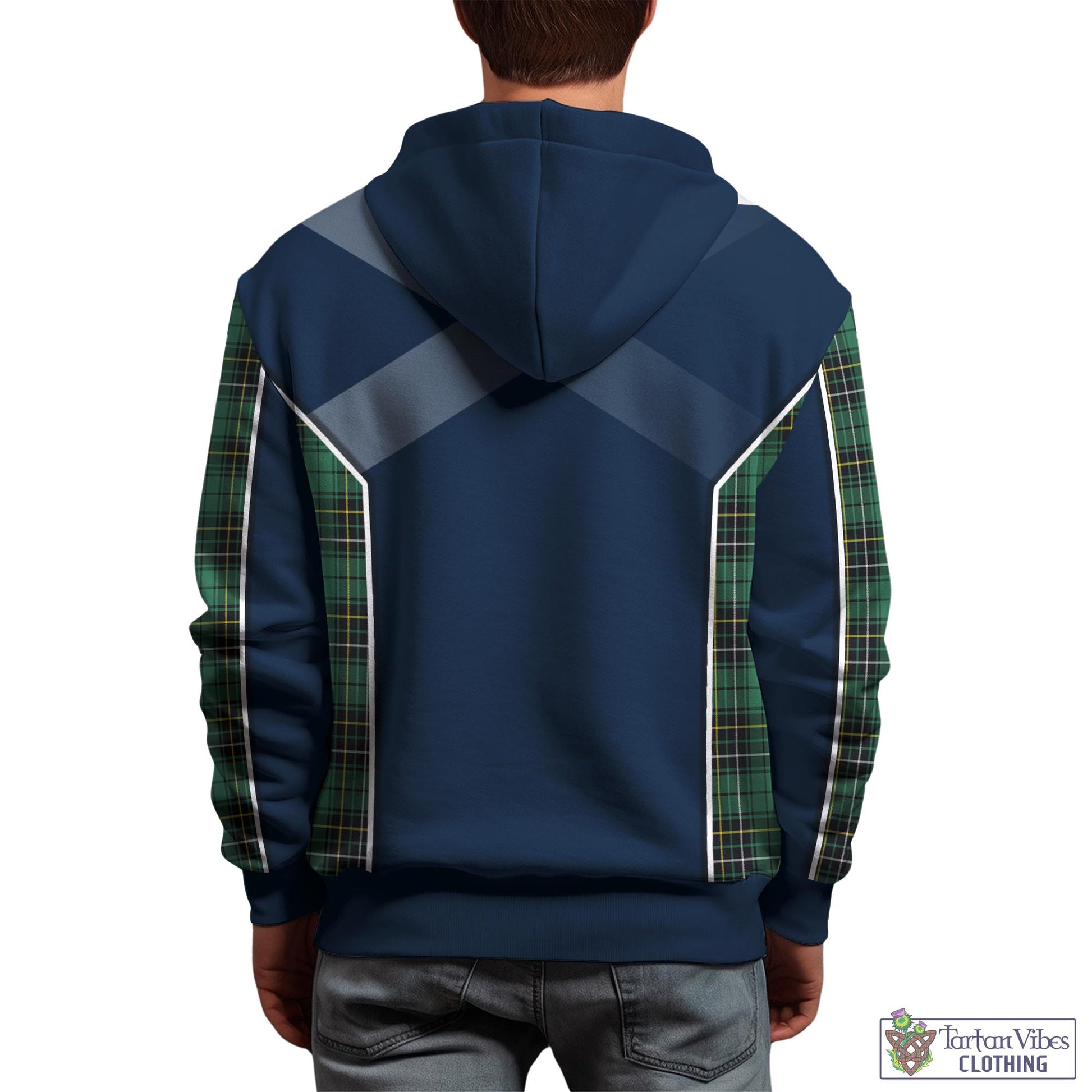 Tartan Vibes Clothing MacAlpin Ancient Tartan Hoodie with Family Crest and Scottish Thistle Vibes Sport Style