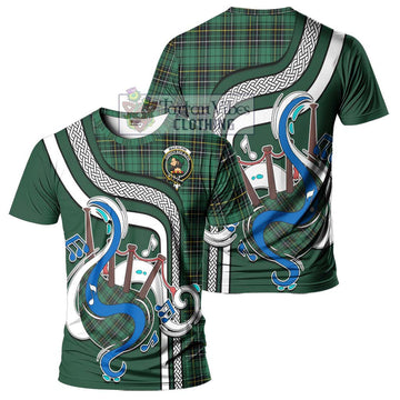 MacAlpin Ancient Tartan T-Shirt with Epic Bagpipe Style