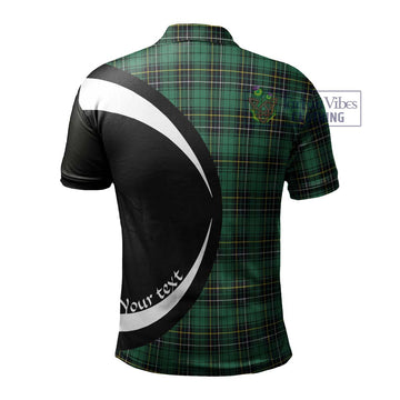 MacAlpin Ancient Tartan Men's Polo Shirt with Family Crest Circle Style