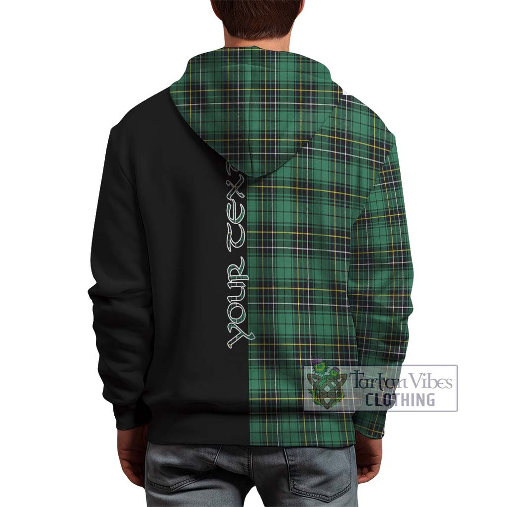 MacAlpin Ancient Tartan Hoodie with Family Crest and Half Of Me Style - Tartanvibesclothing Shop