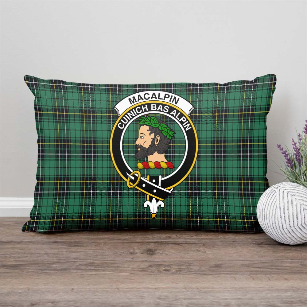 MacAlpin Ancient Tartan Pillow Cover with Family Crest Rectangle Pillow Cover - Tartanvibesclothing