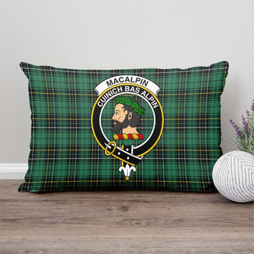 MacAlpin Ancient Tartan Pillow Cover with Family Crest