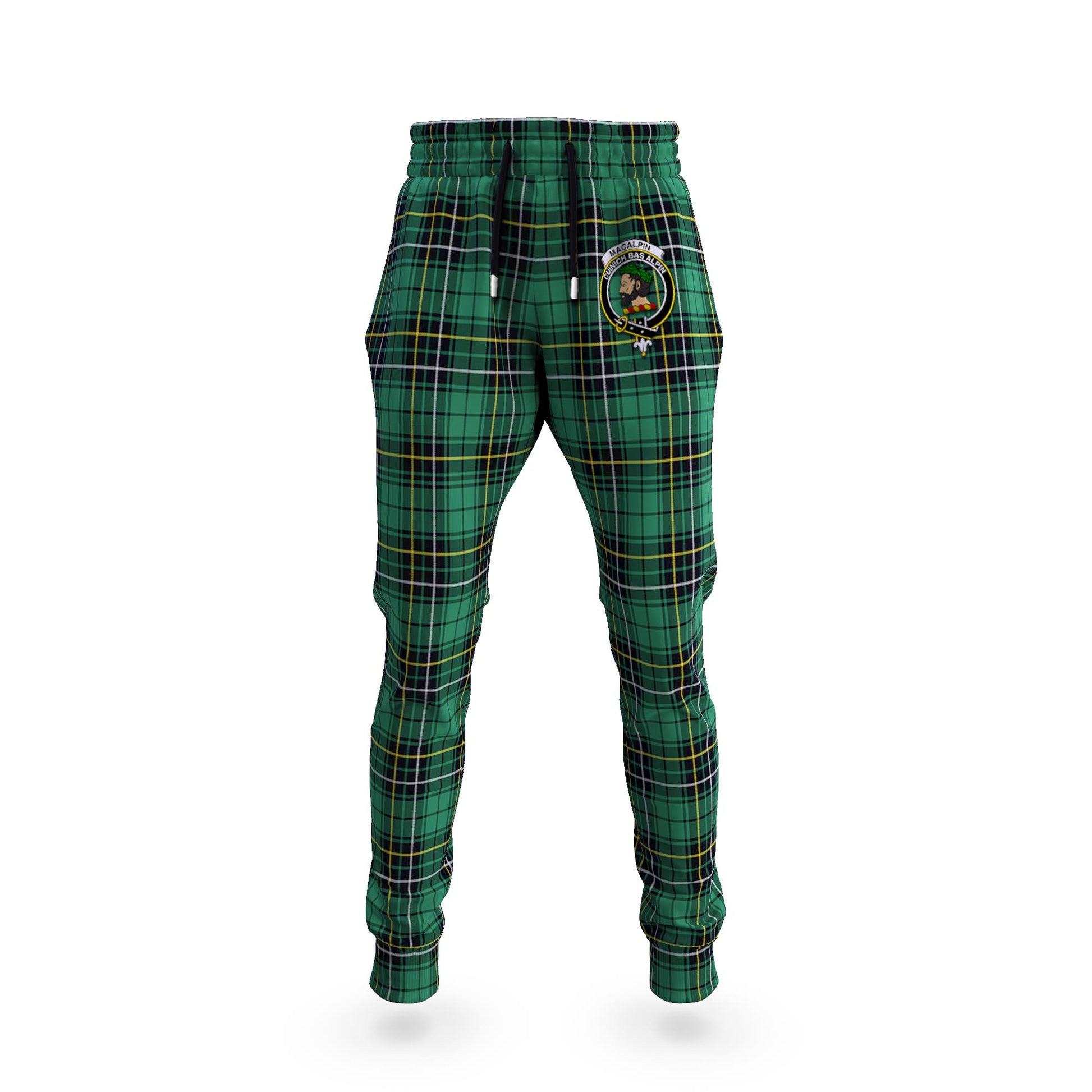 MacAlpin Ancient Tartan Joggers Pants with Family Crest 5XL - Tartan Vibes Clothing