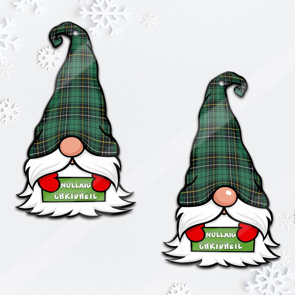 MacAlpin Ancient Gnome Christmas Ornament with His Tartan Christmas Hat Mica Ornament - Tartanvibesclothing