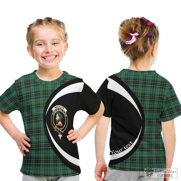 MacAlpin Ancient Tartan Kid T-Shirt with Family Crest Circle Style