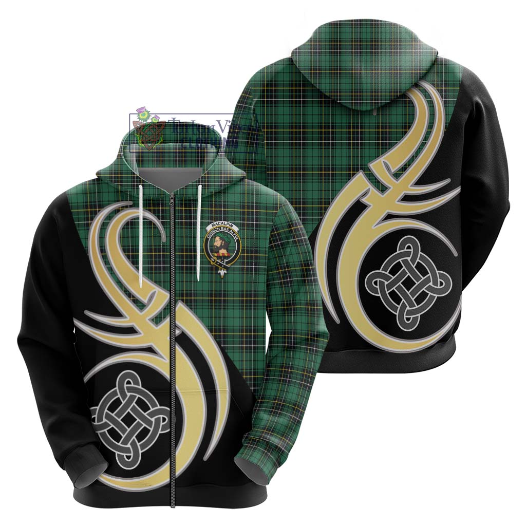 MacAlpin Ancient Tartan Hoodie with Family Crest and Celtic Symbol Style - Tartan Vibes Clothing