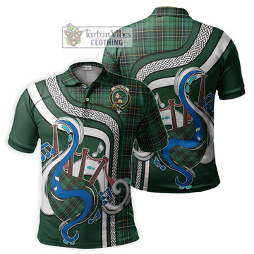 MacAlpin Ancient Tartan Polo Shirt with Epic Bagpipe Style