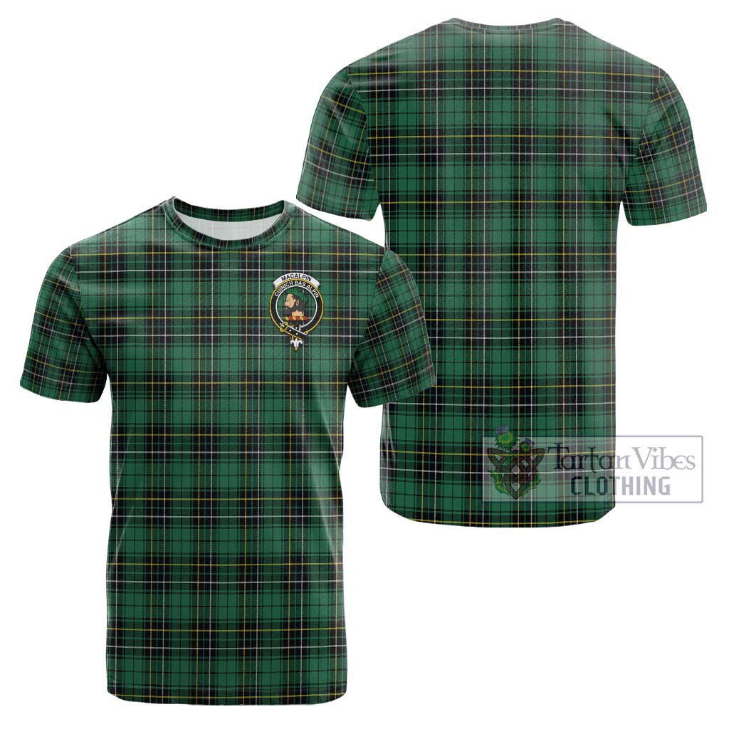 Tartan Vibes Clothing MacAlpin Ancient Tartan Cotton T-Shirt with Family Crest