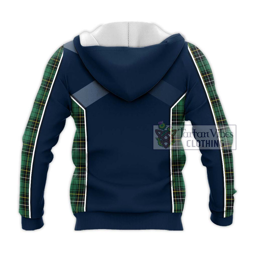 MacAlpin Ancient Tartan Knitted Hoodie with Family Crest and Lion Rampant Vibes Sport Style - Tartan Vibes Clothing