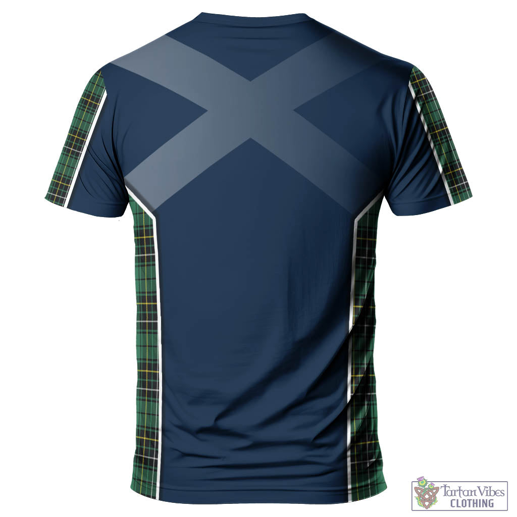 Tartan Vibes Clothing MacAlpin Ancient Tartan T-Shirt with Family Crest and Scottish Thistle Vibes Sport Style