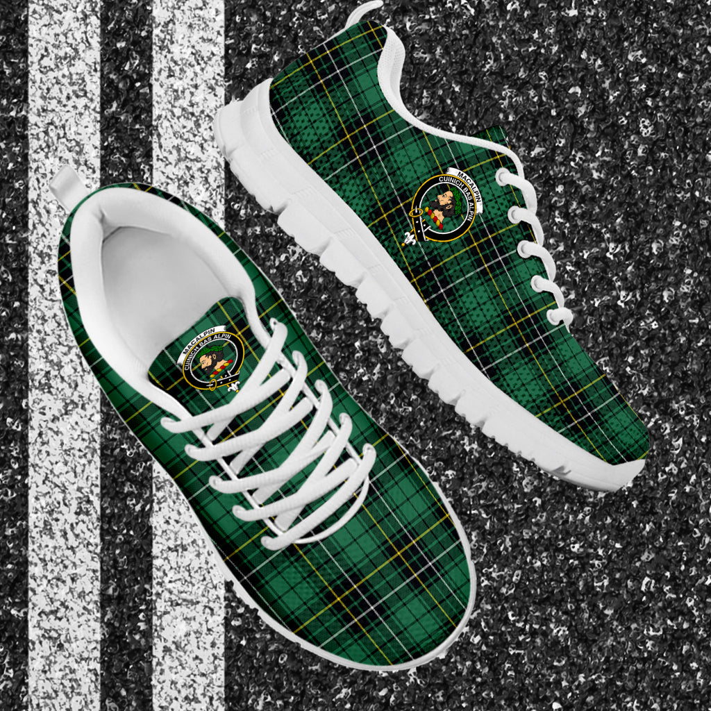 MacAlpin Ancient Tartan Sneakers with Family Crest - Tartan Vibes Clothing